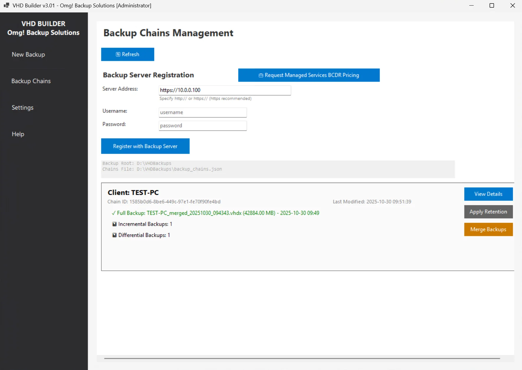 VHD Builder - Backup Chains Management